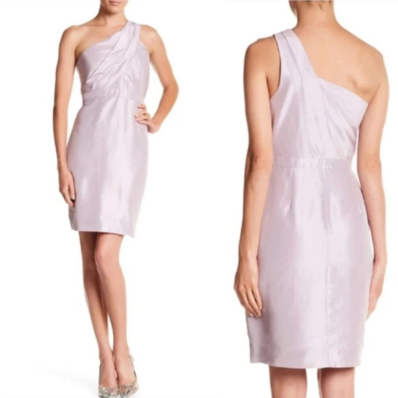 New! J. Crew Light Purple Silk One Shoulder Mini Cocktail Dress 22440 - Picture 1 of 15